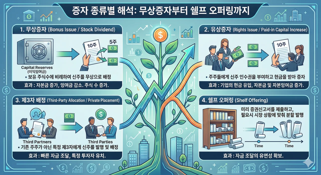 증자 종류별 해석: 무상증자부터 쉘프 오퍼링까지